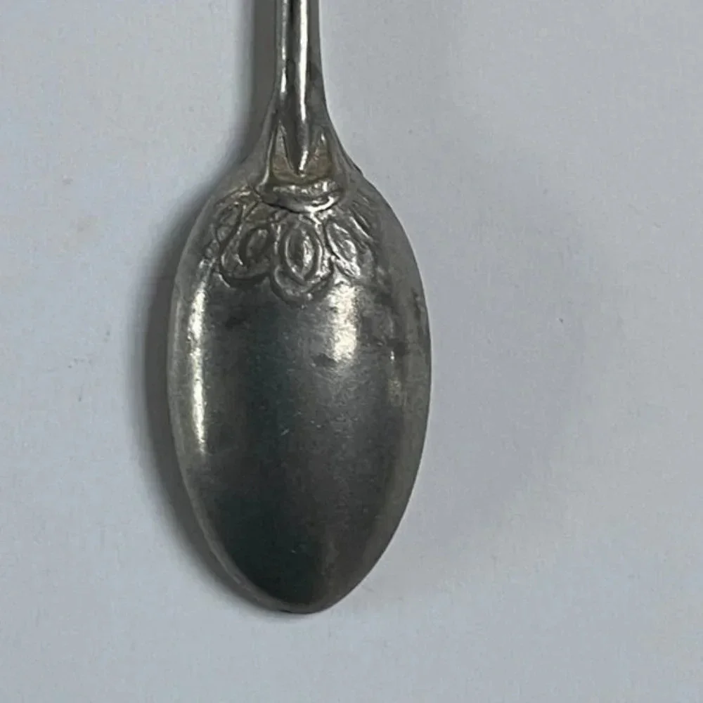 Pewter Baby Spoon‎ Set of 2 Silver Dragon Handle Home Decor Kitchen Dining
